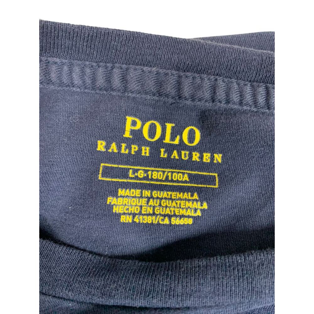 Large Polo Ralph Lauren Mens Long Sleeve Tshirt Navy Blue Athl Div - Picture 6 of 7